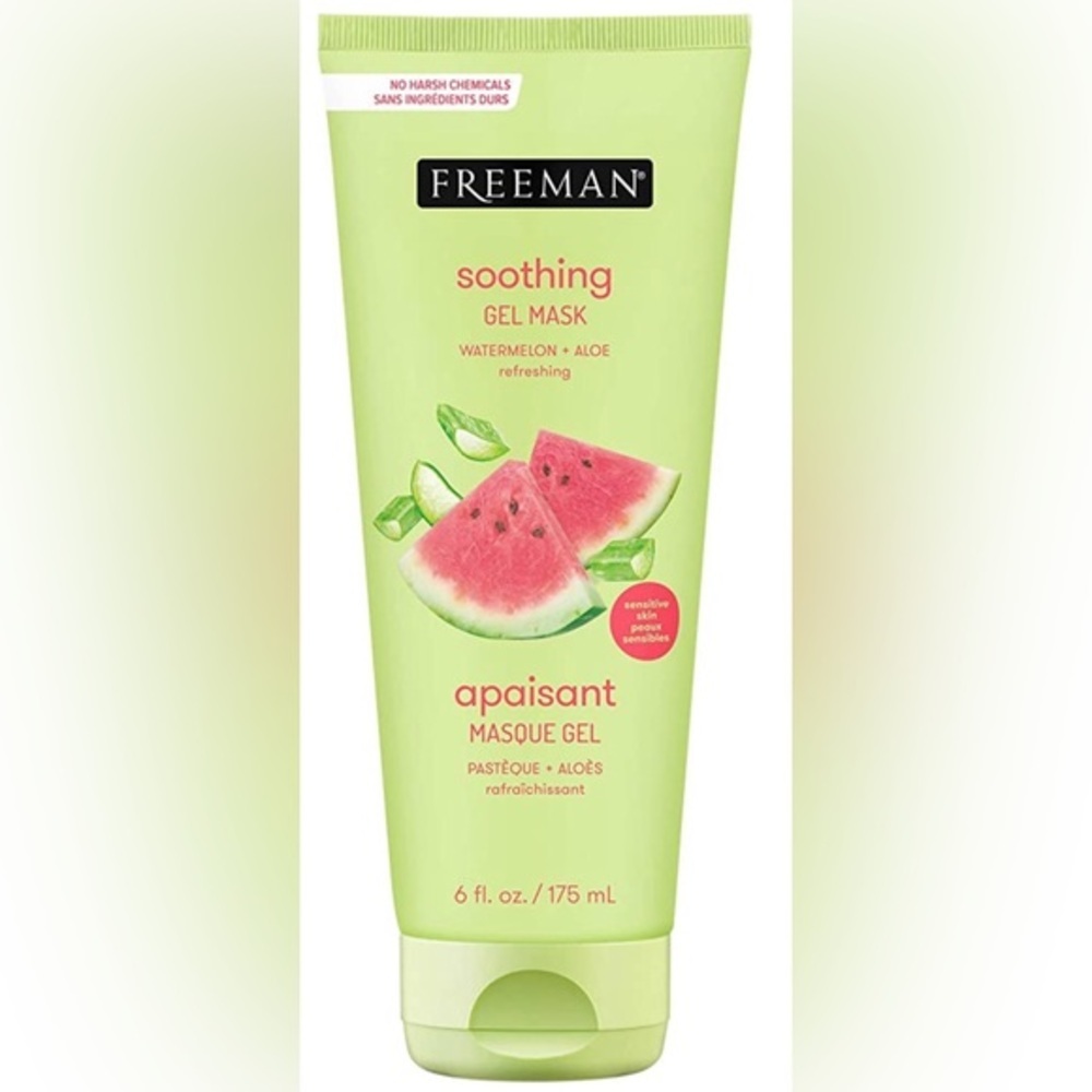 2 FREEMAN Soothing Watermelon & Aloe Gel Facial Masks‎ new